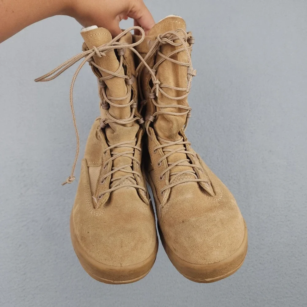 Belleville 790W Boots Mens Size 6 W Beige Suede Gore-Tex Vibram Combat Army USA